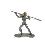 Nice Group of Vintage Pewter Sci-Fi Figural Woman Warrior Sculptures