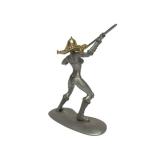 Nice Group of Vintage Pewter Sci-Fi Figural Woman Warrior Sculptures