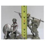 Nice Group of Vintage Pewter Sci-Fi Figural Woman Warrior Sculptures