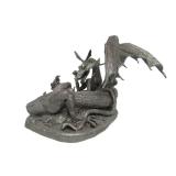 Larger Vintage Pewter Dragon Sculpture by Richard Kerr for Ral Partha - "Check Mate"