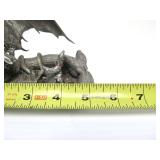 Larger Vintage Pewter Dragon Sculpture by Richard Kerr for Ral Partha - "Check Mate"