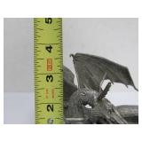 Larger Vintage Pewter Dragon Sculpture by Richard Kerr for Ral Partha - "Check Mate"