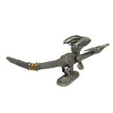 2 Larger Vintage Pewter Dragon Sculptures for Ral Partha