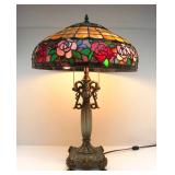 Very Nice Tiffany Style Stained Glass Table Lamp