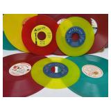 Collection of Vintage Colorful Vinyl Records
