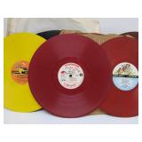Collection of Vintage Colorful Vinyl Records