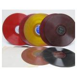 Collection of Vintage Colorful Vinyl Records