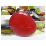 Large Lot of Colorful Vintage "End of Day" Glass Discs