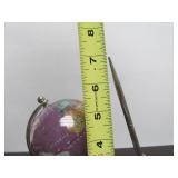Inlaid Stone Desk Globe w/Pen Holder & Pen