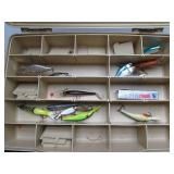 2 Sided Tackle Box Full of Fishing Lures