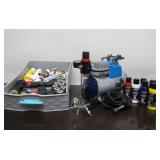 Like-New or New AVANTI Airbrush Compressor w/Accessories & Many Jars of Paint