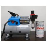 Like-New or New AVANTI Airbrush Compressor w/Accessories & Many Jars of Paint
