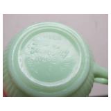 3 Vintage FIRE KING Ribbed Jadeite Coffee / Tea Cups