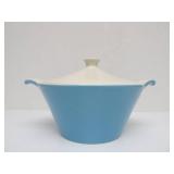 3 Vintage Mid Century Blue & White Ceramic Serving Pieces