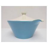 3 Vintage Mid Century Blue & White Ceramic Serving Pieces