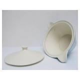3 Vintage Mid Century Blue & White Ceramic Serving Pieces