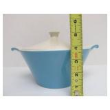 3 Vintage Mid Century Blue & White Ceramic Serving Pieces