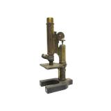 Antique Brass Microscope & 2 Larges Brass Lenses (AS IS)