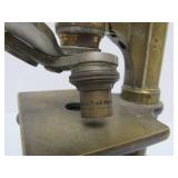 Antique Brass Microscope & 2 Larges Brass Lenses (AS IS)