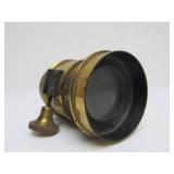 Antique Brass Microscope & 2 Larges Brass Lenses (AS IS)