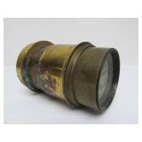 Antique Brass Microscope & 2 Larges Brass Lenses (AS IS)