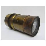 Antique Brass Microscope & 2 Larges Brass Lenses (AS IS)