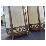Fantastic LARGE Vintage Gothic Slag Glass Church Light Fixtures
