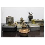 Group of Antique Railroad Oil Lamps etc