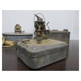 Group of Antique Railroad Oil Lamps etc