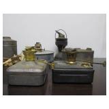 Group of Antique Railroad Oil Lamps etc