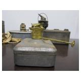 Group of Antique Railroad Oil Lamps etc