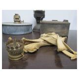 Group of Antique Railroad Oil Lamps etc