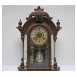 Ornate Antique Shelf Clock w/Mirrored Sides