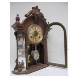 Ornate Antique Shelf Clock w/Mirrored Sides