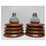 Pair of LARGE "Beehive" Style Ceramic Insulators