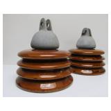Pair of LARGE "Beehive" Style Ceramic Insulators