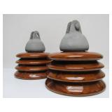 Pair of LARGE "Beehive" Style Ceramic Insulators