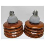 Pair of LARGE "Beehive" Style Ceramic Insulators