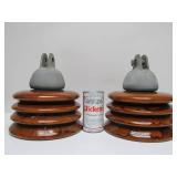 Pair of LARGE "Beehive" Style Ceramic Insulators