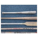 Group of Vintage Wooden Hockey Sticks & Baseball Bats