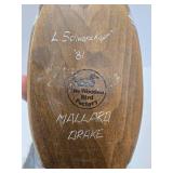 Very Nice Vintage Carved & Painted Drake Mallard Duck Decoy