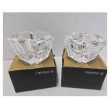 Pair of Mint in Box ORREFORS Crystal Candle Holders