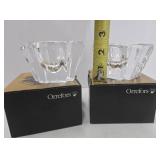 Pair of Mint in Box ORREFORS Crystal Candle Holders