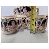 Old Vintage German GERZ Stoneware Tureen w/Cups for Punch or Mulled Cider