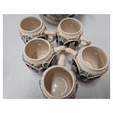 Old Vintage German GERZ Stoneware Tureen w/Cups for Punch or Mulled Cider