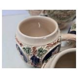 Old Vintage German GERZ Stoneware Tureen w/Cups for Punch or Mulled Cider