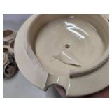 Old Vintage German GERZ Stoneware Tureen w/Cups for Punch or Mulled Cider