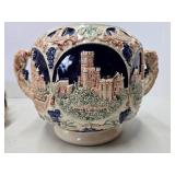 Old Vintage German GERZ Stoneware Tureen w/Cups for Punch or Mulled Cider