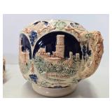 Old Vintage German GERZ Stoneware Tureen w/Cups for Punch or Mulled Cider