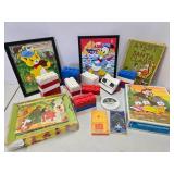 Estate Lot of Vintage DISNEY & Other Games Toys Antique Christmas Book etc